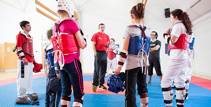 Picture of a Taekwondo class